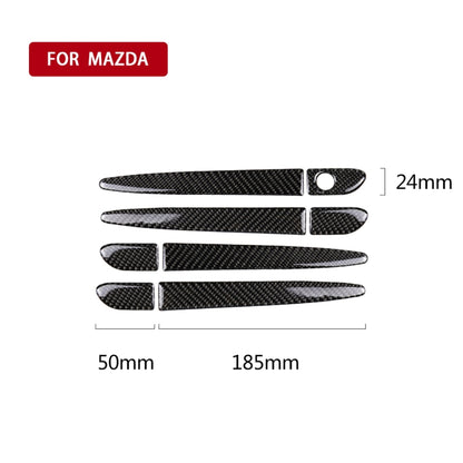 One Set Car Carbon Fiber Outside Door Handle without Smart Hole Decorative Sticker for Mazda CX-5 2017-2018, Left Drive by buy2fix