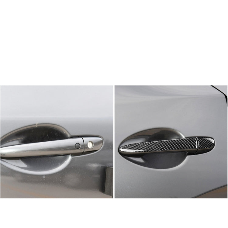 Car Carbon Fiber Outside Door Handle with Smart Hole Decorative Sticker for Mazda CX-5 2017-2018, Left Drive by buy2fix