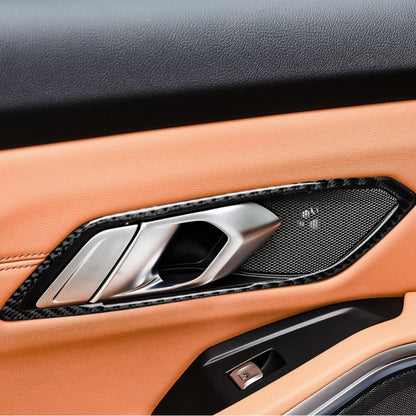 4 in 1 Car Carbon Fiber Door Handle Decorative Sticker for BMW 3 Series G20/G28/325Li/330d/335 2019-2020, Left and Right Drive Universal - Car Interior Mouldings by buy2fix | Online Shopping UK | buy2fix