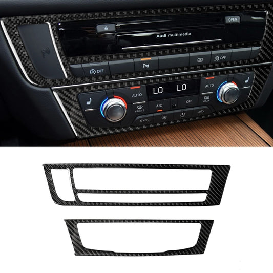 Car Carbon Fiber Air Conditioning CD Panel Decorative Sticker for Audi A6 S6 C7 A7 S7 4G8 2012-2018, Left Drive - Car Interior Mouldings by buy2fix | Online Shopping UK | buy2fix
