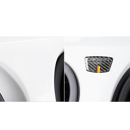 Car Carbon Fiber German Flag Pattern Doorpost Decorative Sticker for Audi TT, Left and Right Drive Universal by buy2fix