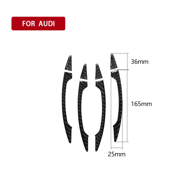4 PCS Car Carbon Fiber Door Outside Handle Decorative Sticker for Audi A3 2014-2019, Left and Right Drive Universal - Car Interior Mouldings by buy2fix | Online Shopping UK | buy2fix