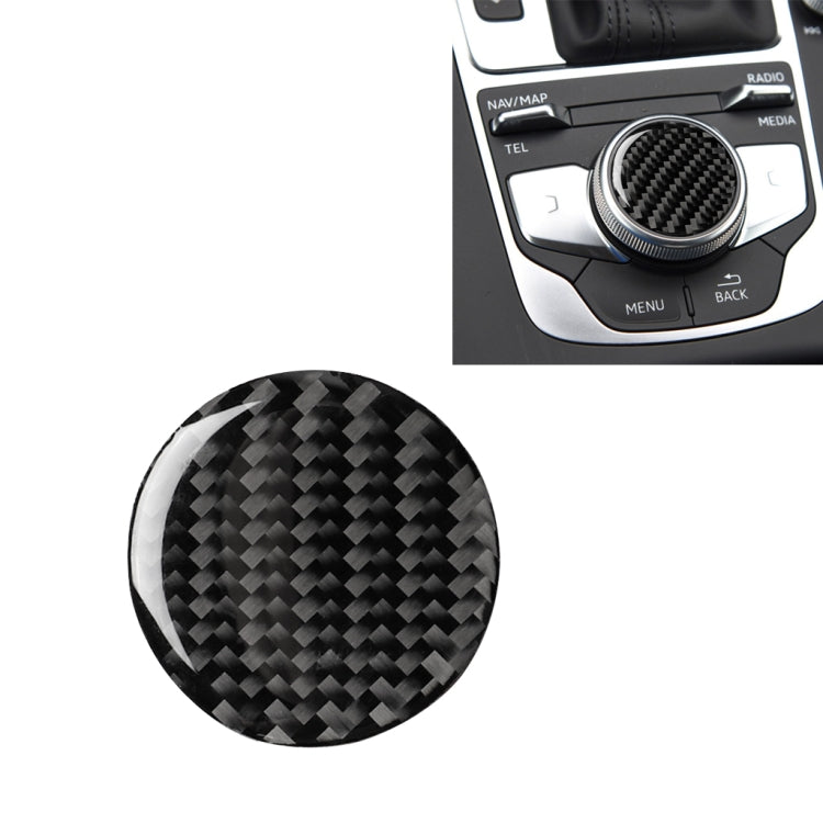Car Carbon Fiber Central Control Knob Decorative Sticker for Audi A3 / A4L 2014-2019, Left and Right Drive Universal - Car Interior Mouldings by buy2fix | Online Shopping UK | buy2fix