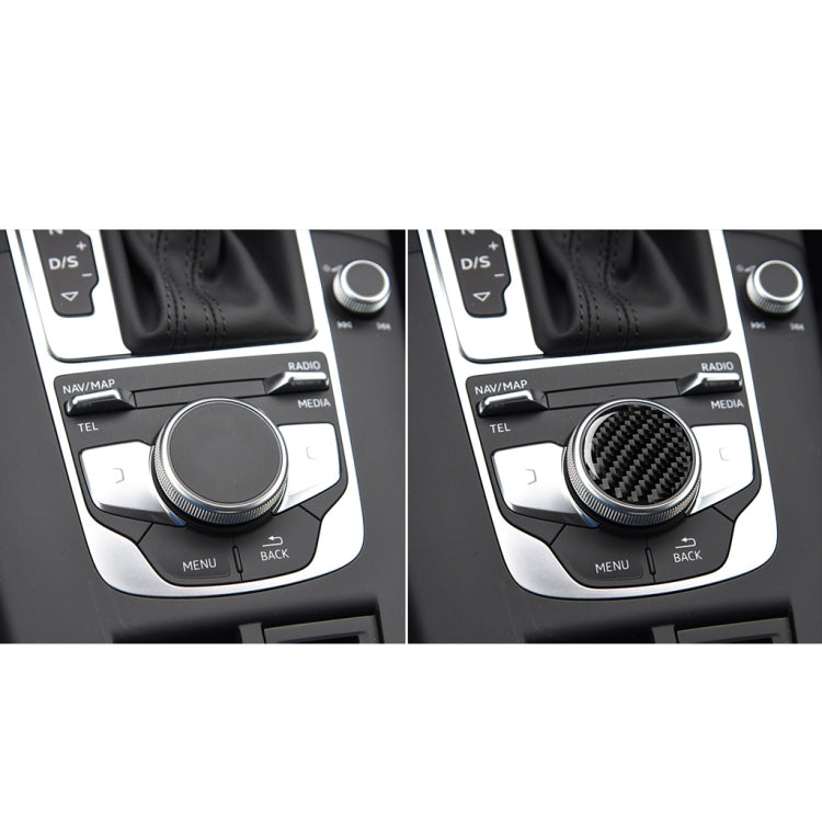 Car Carbon Fiber Central Control Knob Decorative Sticker for Audi A3 / A4L 2014-2019, Left and Right Drive Universal - Car Interior Mouldings by buy2fix | Online Shopping UK | buy2fix