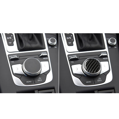Car Carbon Fiber Central Control Knob Decorative Sticker for Audi A3 / A4L 2014-2019, Left and Right Drive Universal - Car Interior Mouldings by buy2fix | Online Shopping UK | buy2fix