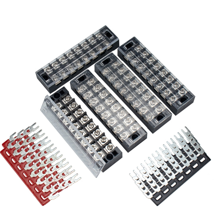 5 PCS Car 8-way 25A TB-2508 Dual Row Power Terminal Connector + 8-position Connection Strip with Cover - Booster Cable & Clip by buy2fix | Online Shopping UK | buy2fix