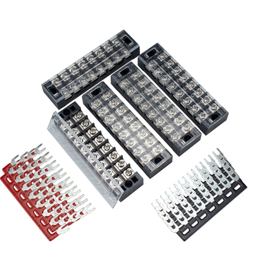 5 PCS Car 8-way 25A TB-2508 Dual Row Power Terminal Connector + 8-position Connection Strip with Cover - Booster Cable & Clip by buy2fix | Online Shopping UK | buy2fix