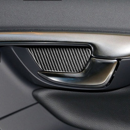 4 PCS Car Carbon Fiber Inner Door Bowl Decorative Stickers for Volvo V60 2010-2017 / S60 2010-2018, Left and Right Drive Universal - Car Interior Mouldings by buy2fix | Online Shopping UK | buy2fix