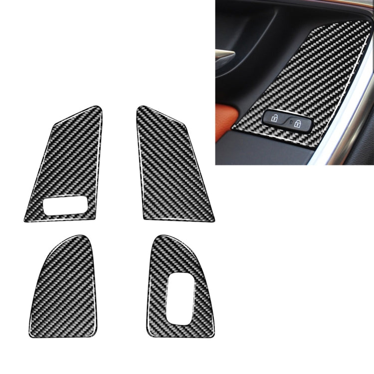 4 PCS Car Carbon Fiber Window Lifting Button Decorative Stickers for Volvo V60 / XC60 2010-2017 / S60 2010-2018, Left Drive - Car Interior Mouldings by buy2fix | Online Shopping UK | buy2fix