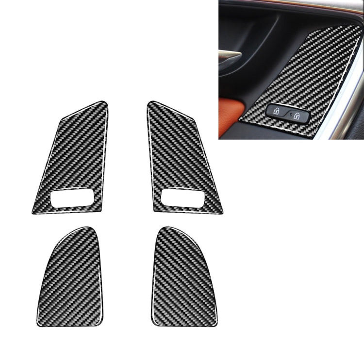 4 PCS Car Carbon Fiber Window Lifting Button Decorative Stickers for Volvo V60 / XC60 2010-2017 / S60 2010-2018, Left and Right Drive Universal - Car Interior Mouldings by buy2fix | Online Shopping UK | buy2fix
