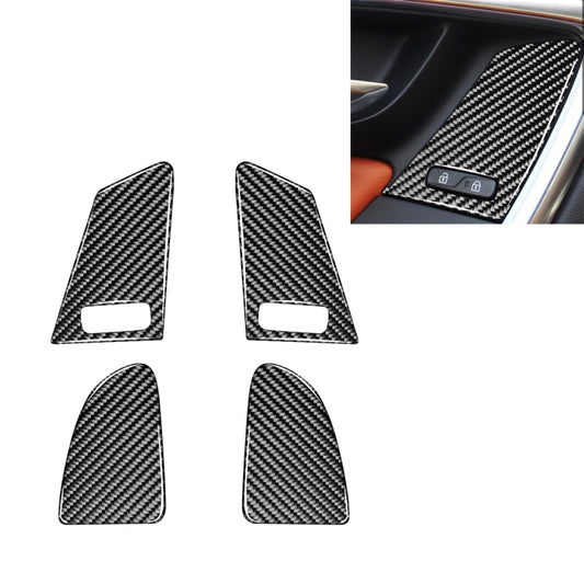 4 PCS Car Carbon Fiber Window Lifting Button Decorative Stickers for Volvo V60 / XC60 2010-2017 / S60 2010-2018, Left and Right Drive Universal - Car Interior Mouldings by buy2fix | Online Shopping UK | buy2fix