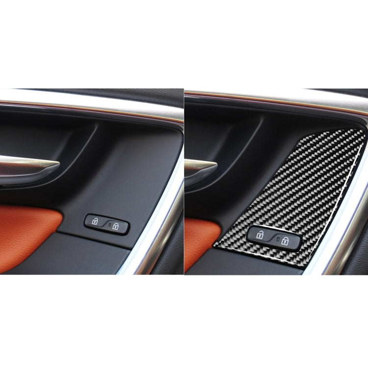 4 PCS Car Carbon Fiber Window Lifting Button Decorative Stickers for Volvo V60 / XC60 2010-2017 / S60 2010-2018, Left and Right Drive Universal - Car Interior Mouldings by buy2fix | Online Shopping UK | buy2fix