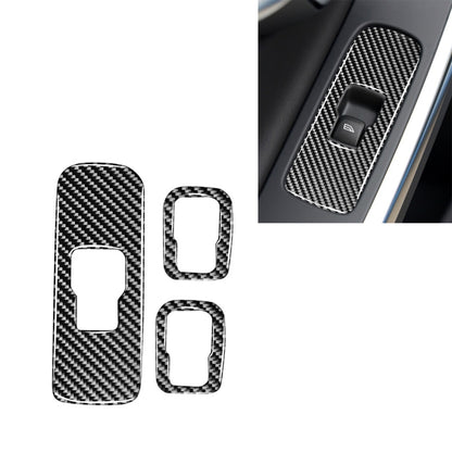 3 PCS Car Carbon Fiber Window Lifting Button Decorative Stickers for Volvo V60 2010-2017 / S60 2010-2018, Right Drive by buy2fix