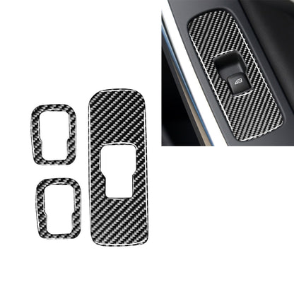 3 PCS Car Carbon Fiber Window Lifting Button Decorative Stickers for Volvo V60 2010-2017 / S60 2010-2018, Left Drive by buy2fix