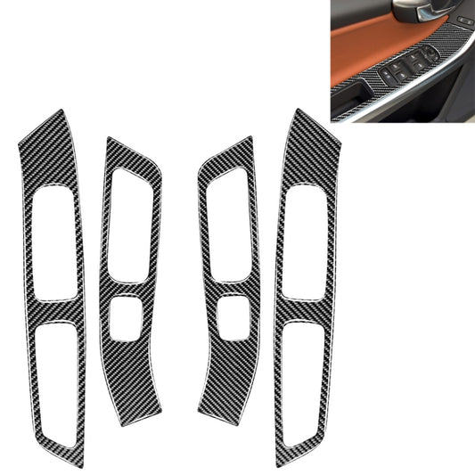 4 PCS Car Carbon Fiber Window Lifting Panel Decorative Stickers for Volvo V60 2010-2017 / S60 2010-2018, Left and Right Drive Universal - Car Interior Mouldings by buy2fix | Online Shopping UK | buy2fix