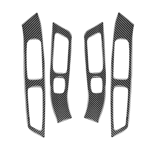 4 PCS Car Carbon Fiber Window Lifting Panel Decorative Stickers for Volvo V60 2010-2017 / S60 2010-2018, Left and Right Drive Universal - Car Interior Mouldings by buy2fix | Online Shopping UK | buy2fix