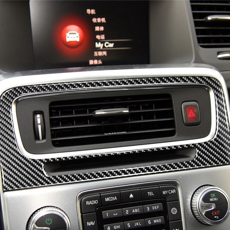 Car Carbon Fiber Central Control Air Outlet Decorative Stickers for Volvo V60 2010-2017 / S60 2010-2018, Left and Right Drive Universal - Car Interior Mouldings by buy2fix | Online Shopping UK | buy2fix