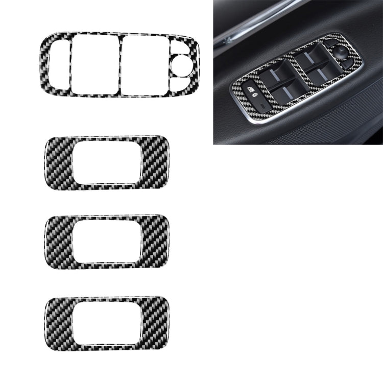 4 in 1 Car Carbon Fiber Lifting Panel Decorative Stickers for Jaguar F-PACE X761 XE X760 2016-2020, Left Drive - Car Interior Mouldings by buy2fix | Online Shopping UK | buy2fix