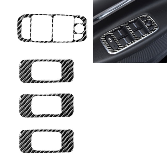4 in 1 Car Carbon Fiber Lifting Panel Decorative Stickers for Jaguar F-PACE X761 XE X760 2016-2020, Left Drive - Car Interior Mouldings by buy2fix | Online Shopping UK | buy2fix