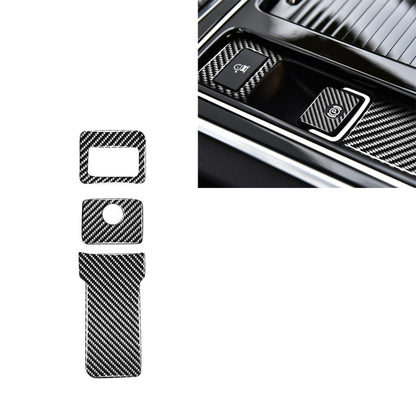 3 in 1 Car Carbon Fiber Electronic Handbrake Decorative Stickers for Jaguar F-PACE X761 XE X760 XF X260 2016-2020, Left and Right Drive Universal by buy2fix