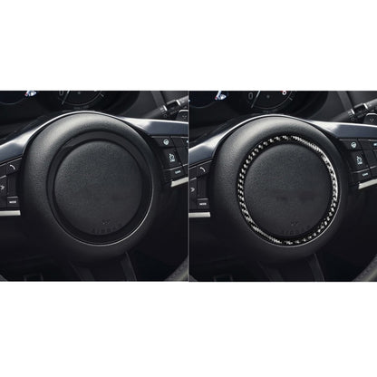 Car Carbon Fiber Steering Wheel Logo Decorative Stickers for Jaguar F-PACE X761 XE X760 XF X260 XJ 2016-2020, Left and Right Drive Universal by buy2fix