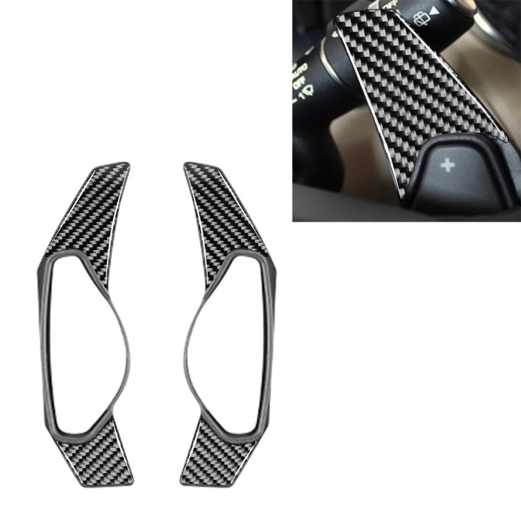 2 PCS Car Carbon Fiber Steering Wheel Paddle Decorative Stickers for Jaguar F-PACE X761 XE X760 XF X260 2016-2020, Left and Right Drive Universal by buy2fix