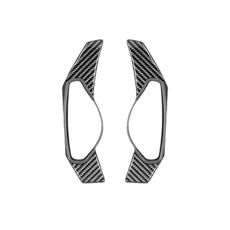 2 PCS Car Carbon Fiber Steering Wheel Paddle Decorative Stickers for Jaguar F-PACE X761 XE X760 XF X260 2016-2020, Left and Right Drive Universal by buy2fix