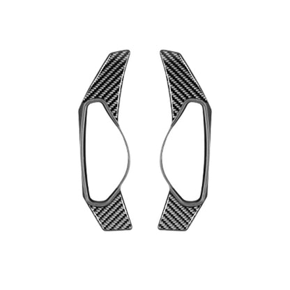 2 PCS Car Carbon Fiber Steering Wheel Paddle Decorative Stickers for Jaguar F-PACE X761 XE X760 XF X260 2016-2020, Left and Right Drive Universal by buy2fix
