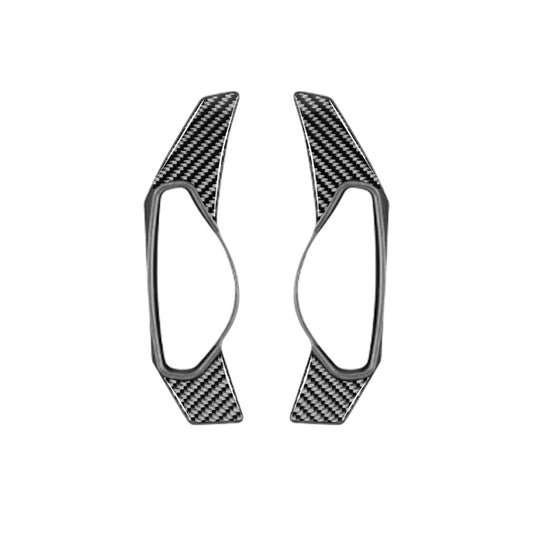 2 PCS Car Carbon Fiber Steering Wheel Paddle Decorative Stickers for Jaguar F-PACE X761 XE X760 XF X260 2016-2020, Left and Right Drive Universal by buy2fix