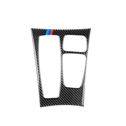 Car Carbon Fiber Tricolor Gear Panel Decorative Sticker for BMW X5 2008-2013 / X6 2009-2014, Low-level Configuration Left Drive by buy2fix