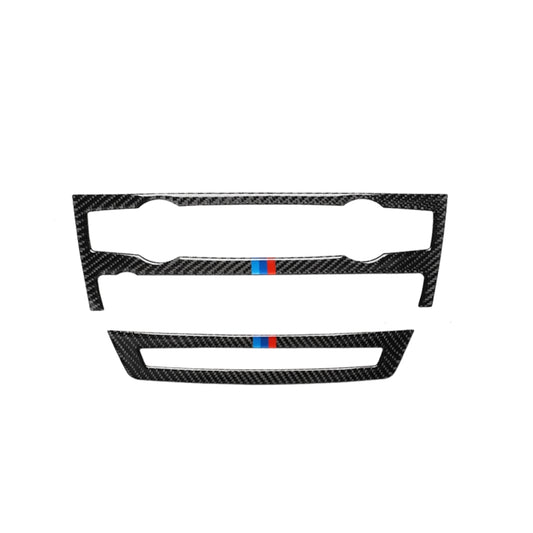 2 in 1 Car Carbon Fiber Tricolor Air Conditioner Set Decorative Sticker for BMW E70 X5 2008-2013 / E71 X6 2009-2014, Left and Right Drive Universal by buy2fix