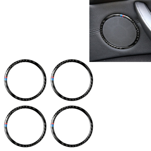 4 in 1 Car Carbon Fiber Tricolor Horn Ring Decorative Sticker for BMW 2008-2013 E70 / 2008-2014 E71, Left and Right Drive Universal - Car Interior Mouldings by buy2fix | Online Shopping UK | buy2fix