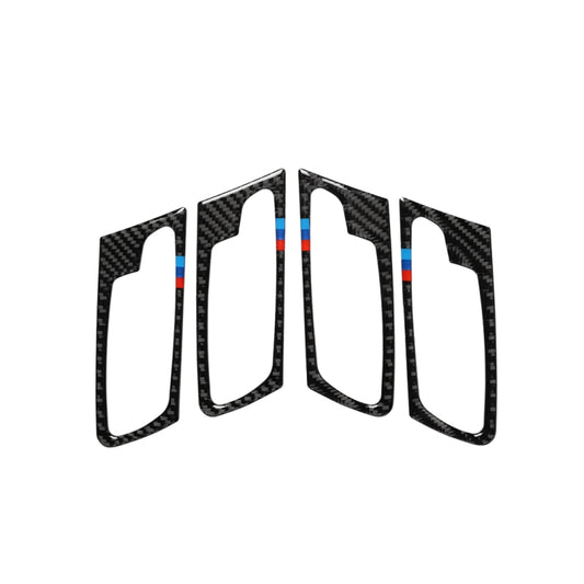 4 in 1 Car Carbon Fiber Tricolor Door Handle Decorative Sticker for BMW 2008-2014 X5 E70 / E71, Left Drive - Car Interior Mouldings by buy2fix | Online Shopping UK | buy2fix