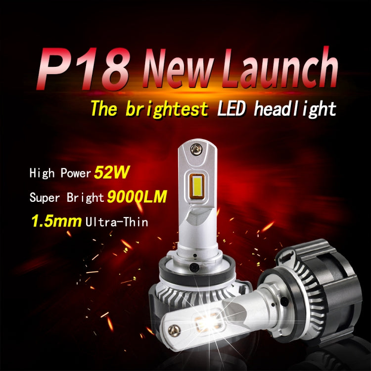 2 PCS P18 H7 DC11-30V 52W 6500K 6500LM Car LED Headlight Lamps - LED Headlamps by buy2fix | Online Shopping UK | buy2fix