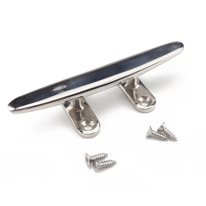 Marine Stainless Steel Flat Top 4 inch Base Boat Cleats Dock with Screws - Locks & Hasps by buy2fix | Online Shopping UK | buy2fix