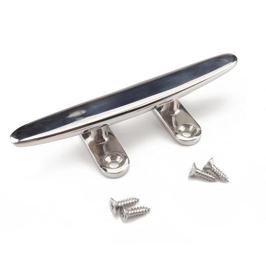 Marine Stainless Steel Flat Top 4 inch Base Boat Cleats Dock with Screws - Locks & Hasps by buy2fix | Online Shopping UK | buy2fix