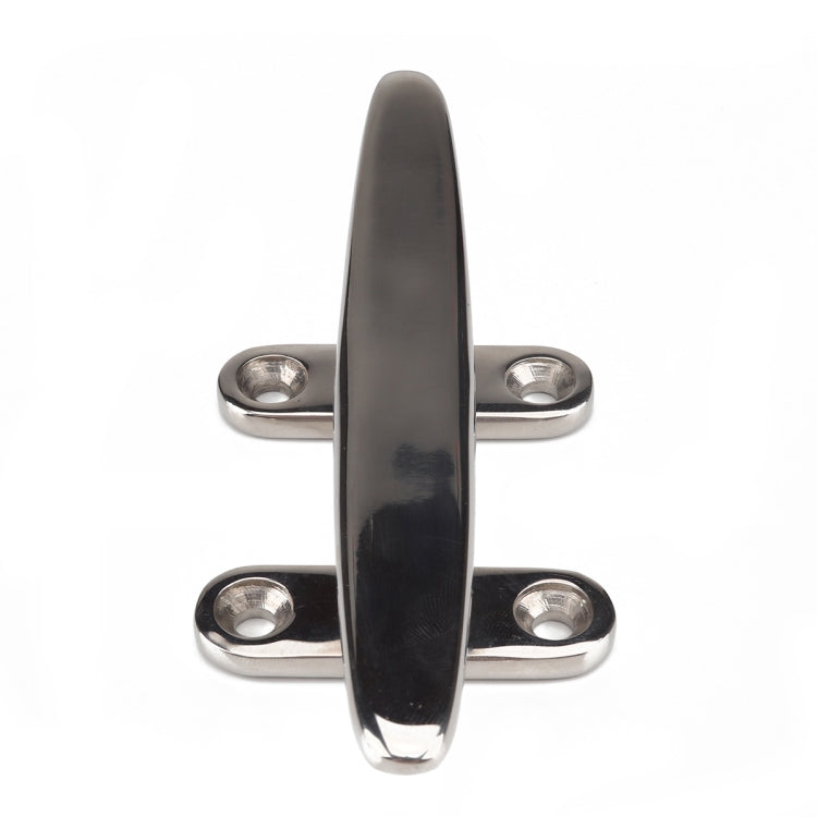 Marine Stainless Steel Flat Top 4 inch Base Boat Cleats Dock with Screws - Locks & Hasps by buy2fix | Online Shopping UK | buy2fix