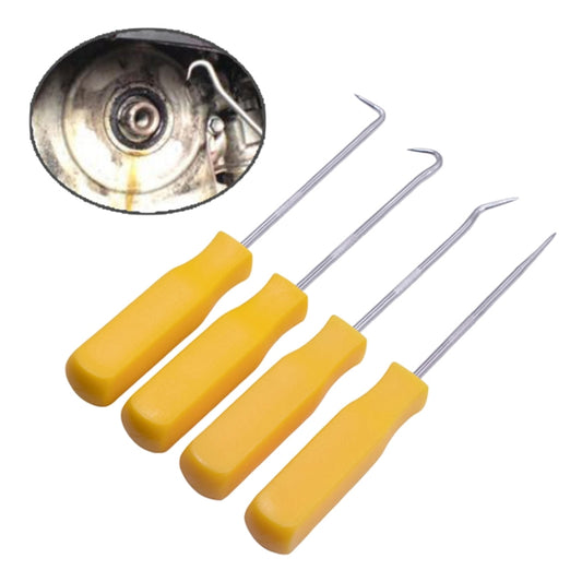 4 PCS Car Pick and Hook Set O Ring Oil Seal Gasket Puller Remover Craft Hand Tool Car Remover Tool Set (Yellow) - Hand Tool Sets by buy2fix | Online Shopping UK | buy2fix