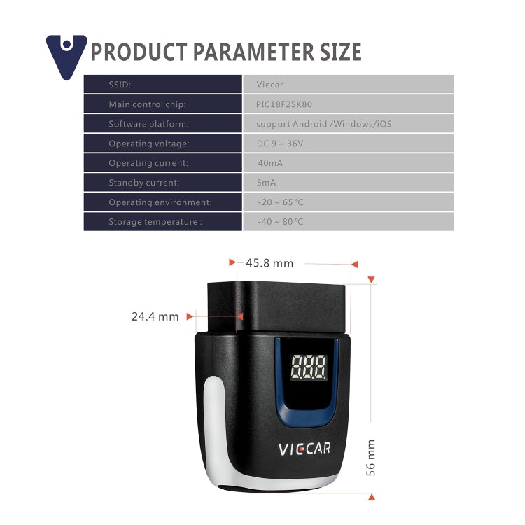 Viecar VP003 Car Mini OBD + USB / Type-C Interface Fault Detector V2.2 Bluetooth Diagnostic Tool - Code Readers & Scan Tools by buy2fix | Online Shopping UK | buy2fix