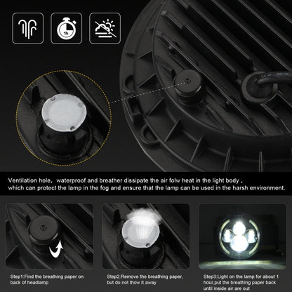 7 inch H4 / H13 DC 9V-30V 3000LM 3000K-6000K 25W Car Round Shape LED Headlight Lamps for Jeep Wrangler, with Angel Eye(White Light) - Work Lights by buy2fix | Online Shopping UK | buy2fix