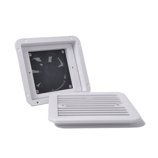 12V White Air Vent with Fan RV Trailer Caravan Gale Side Air Ventilation(White) - Air Conditioning System by buy2fix | Online Shopping UK | buy2fix