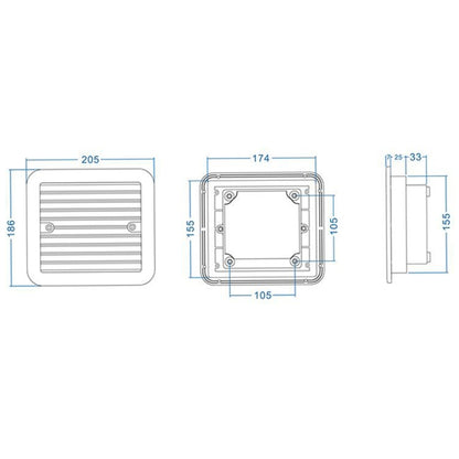 12V White Air Vent with Fan RV Trailer Caravan Mute Side Air Ventilation - Air Conditioning System by buy2fix | Online Shopping UK | buy2fix