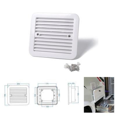 12V White Air Vent with Fan RV Trailer Caravan Mute Side Air Ventilation - Air Conditioning System by buy2fix | Online Shopping UK | buy2fix