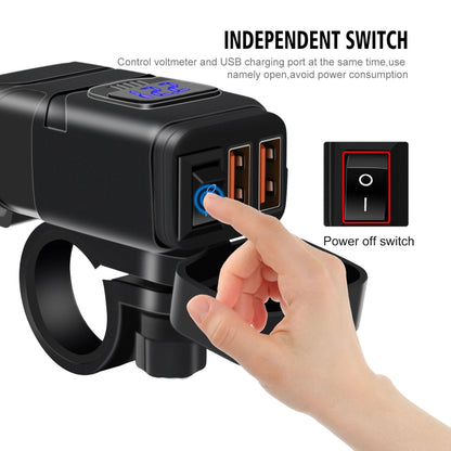 Universal Car Super Quick Dual Port USB Charger Power Outlet Adapter with LED Digital Voltmeter(Blue Light) - DIY Modified Charger by buy2fix | Online Shopping UK | buy2fix