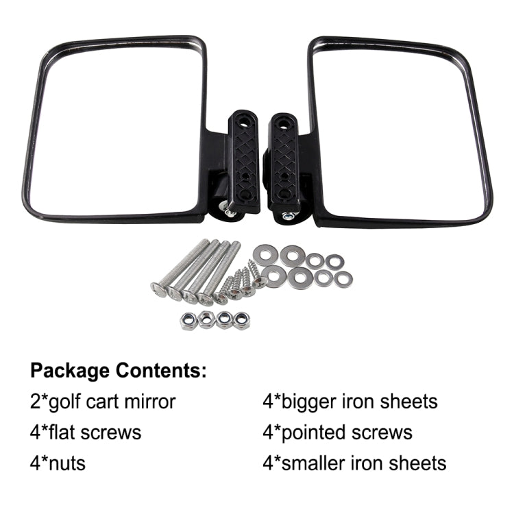 Side Mirror Rear View Mirror for Golf Carts - Side Mirrors by buy2fix | Online Shopping UK | buy2fix