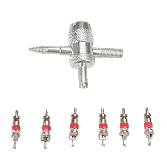4 in 1 Remover Tool + 6 Car Trunk Motorcycles Tire Valve - Tire Repair & Installation Tools by buy2fix | Online Shopping UK | buy2fix