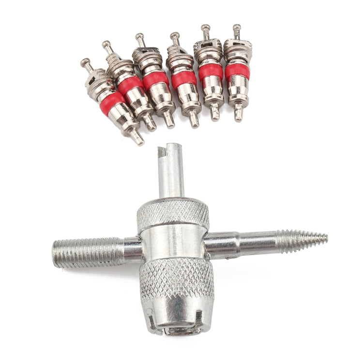 4 in 1 Remover Tool + 6 Car Trunk Motorcycles Tire Valve - Tire Repair & Installation Tools by buy2fix | Online Shopping UK | buy2fix