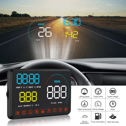 A9 5.5 inch Universal Car OBD2 HUD Vehicle-mounted Head Up Display (Blue) by buy2fix