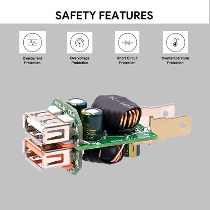 Universal Car QC3.0 Dual Port USB Charger Power Outlet Adapter 5V 2.4A IP66 with 60cm Cable(Green Light) - DIY Modified Charger by buy2fix | Online Shopping UK | buy2fix