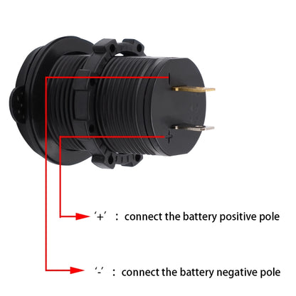 Universal Car Dual USB Charger Power Outlet Adapter 4.2A 5V IP66 with Aperture + 60cm Cable(Red Light) - DIY Modified Charger by buy2fix | Online Shopping UK | buy2fix